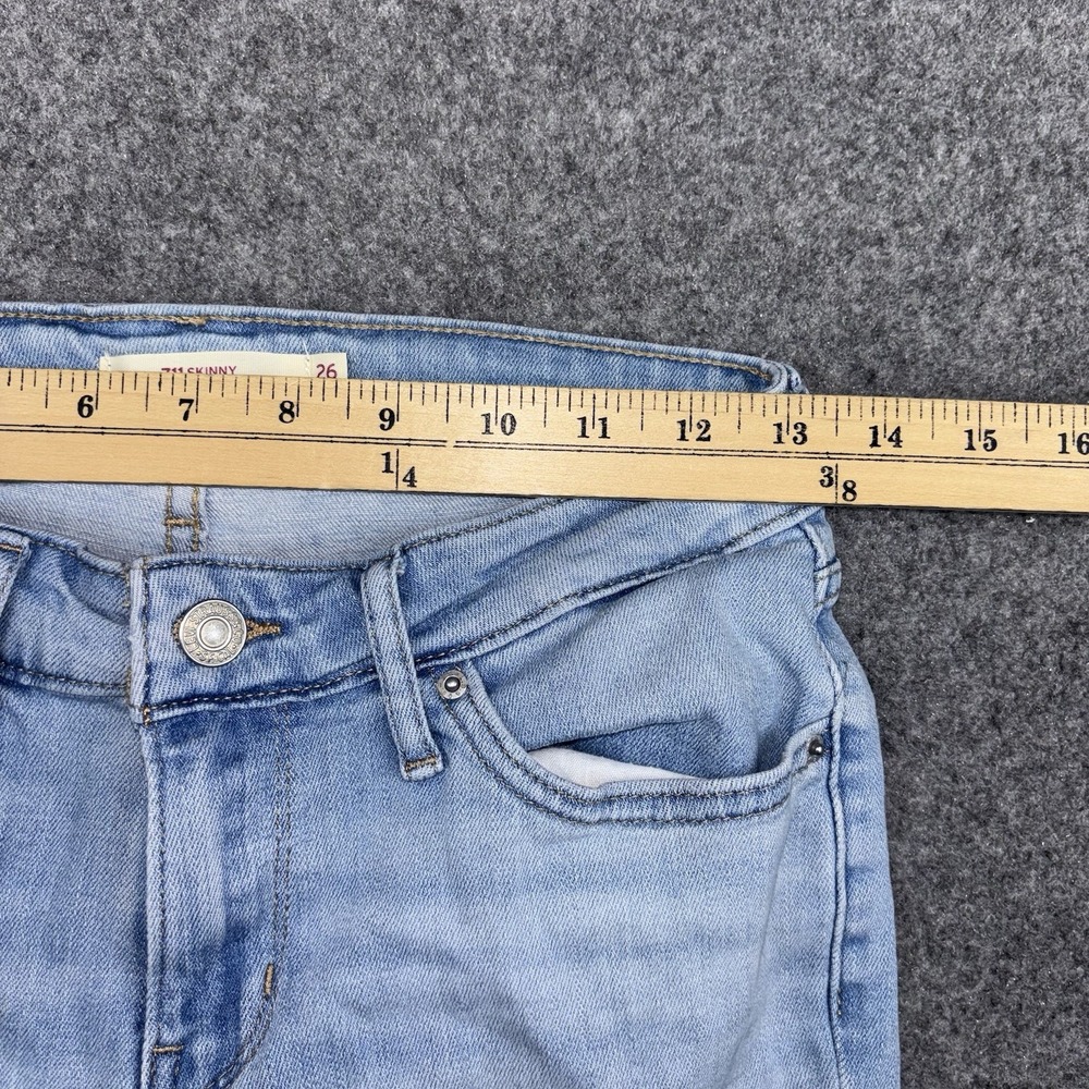 Levi's 711 Skinny Jeans Women's Size 26 Light Wash Stretch Blue Denim Casual - Picture 11 of 14